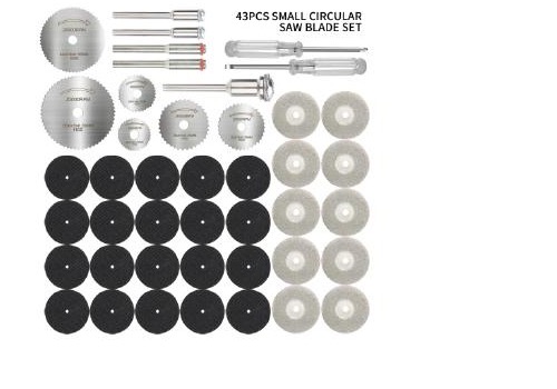 43-piece small circular saw blade set