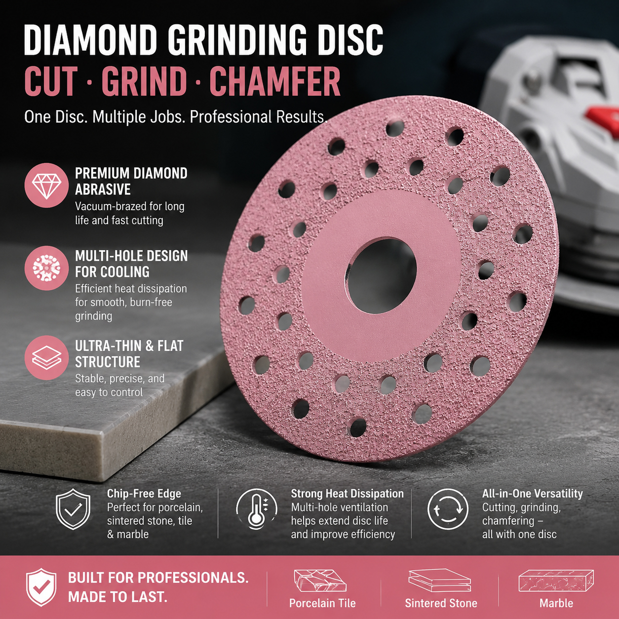 Multi-purpose diamond grinding disc